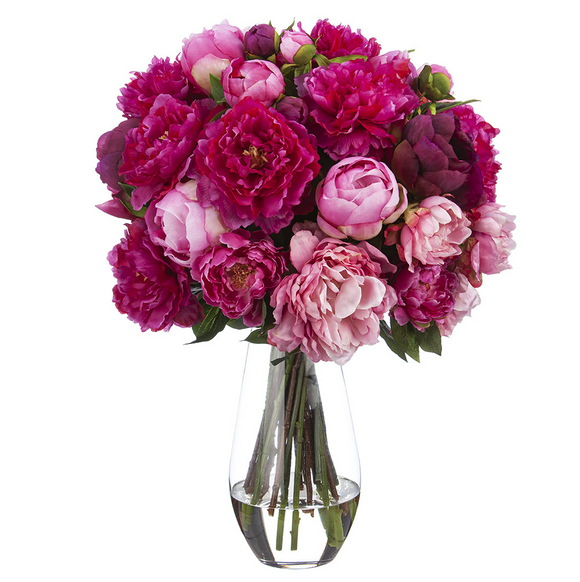 PINK PEONIES IN GLASS