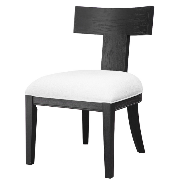 IDRIS CHARCOAL ARMLESS DINING CHAIR S/2