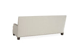 A beige sofa suitable for living rooms or offices