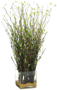 BAMBOO BRANCHES IN GLASS VASE