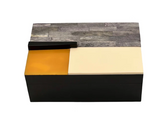 Black Resin Box, Gray/Ivory/Mustard Lid