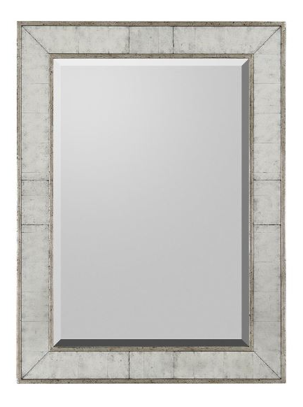 A large white framed mirror, perfect for checking your outfit before heading out or creating a spacious feel in a small room.