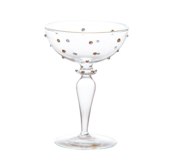 GOLD GATSBY CHAMPAGNE COUPE GLASS, S/4