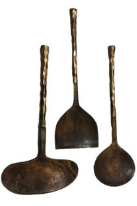 PRIMITIVE HORN SALAD SERVERS