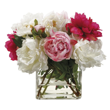 Peony Mixed in Glass Vase