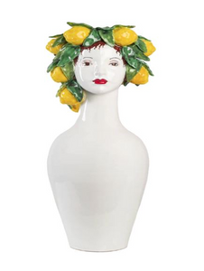 TALL CERAMIC LEMON HEAD VASE