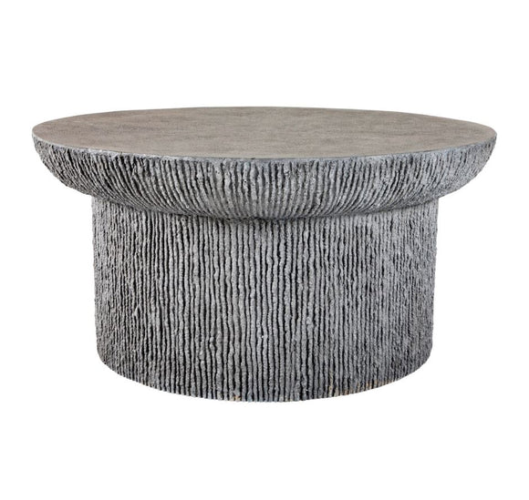 BRANT ROUND COFFEE TABLE; AGED STONE GREY