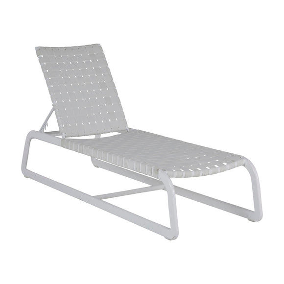 catalina chaise lounge chalk finish with white strap