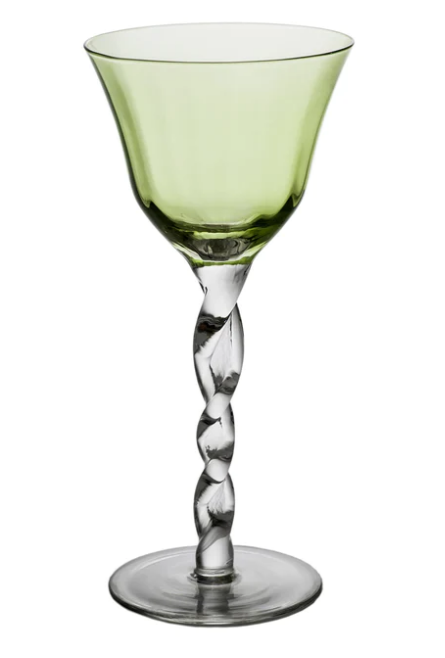 ADRIANNA GREEN WINE GLASS, S/4